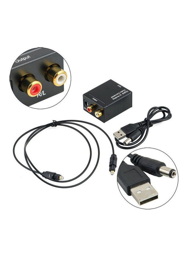 محول صوت من منفذ محوري بصري رقمي إلى RCA L/R تناظري مع كابل ألياف وكابل USB وإطار رئيسي - Image 5