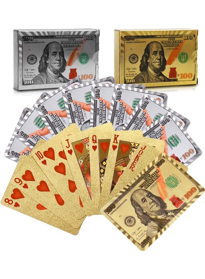 رويال مجموعة بطاقات لعب بلاستيكية غير سامة وقابلة للغسل بنسبة 100% من قطعتين 5.6X8.8سم - Image 1