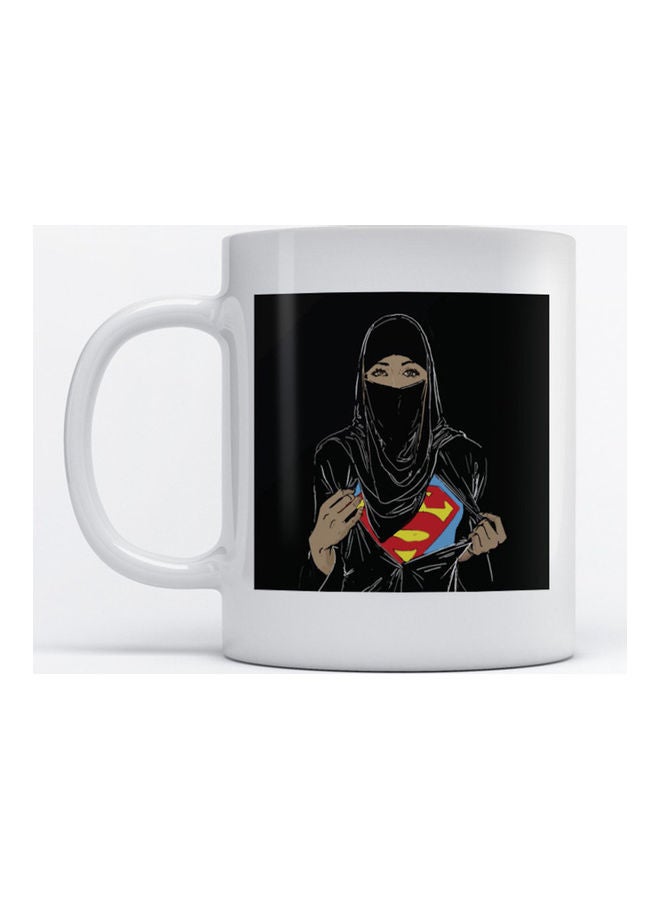 Atiq Mug Super Woman for Coffee and Tea White 