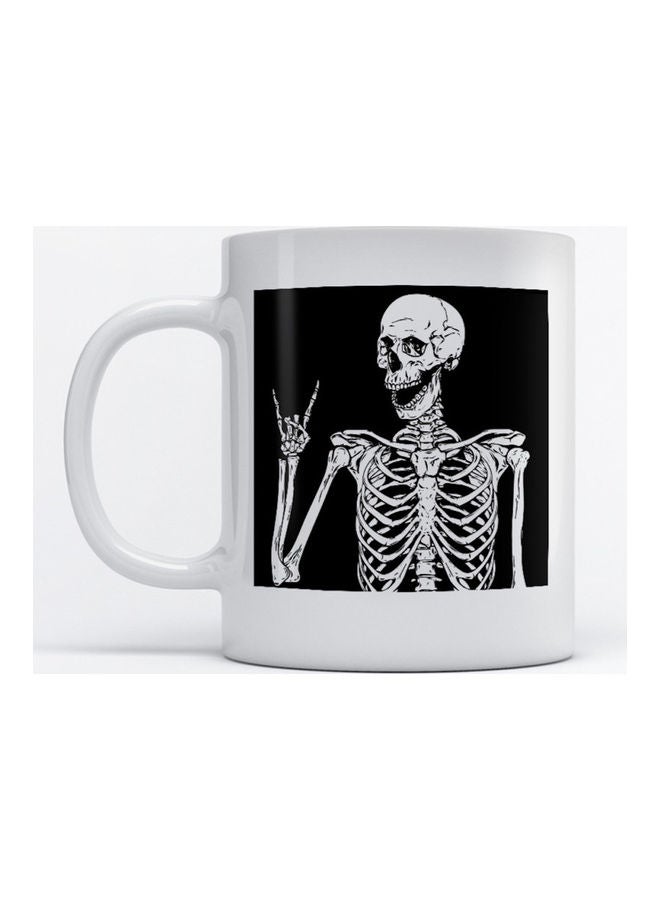 Atiq Mug Skeleton Black Background for Coffee and Tea White