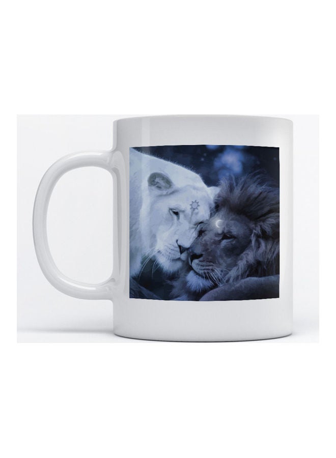 Atiq Mug Lions for Coffee and Tea White
