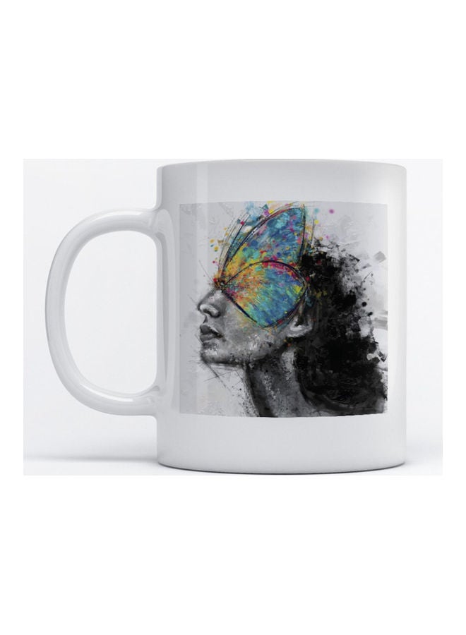 أتيك مج قهوة وشاي مطبوع بعبارة The Woman أبيض