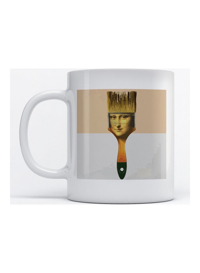 Atiq Mug Mona Lisa for Coffee and Tea White 