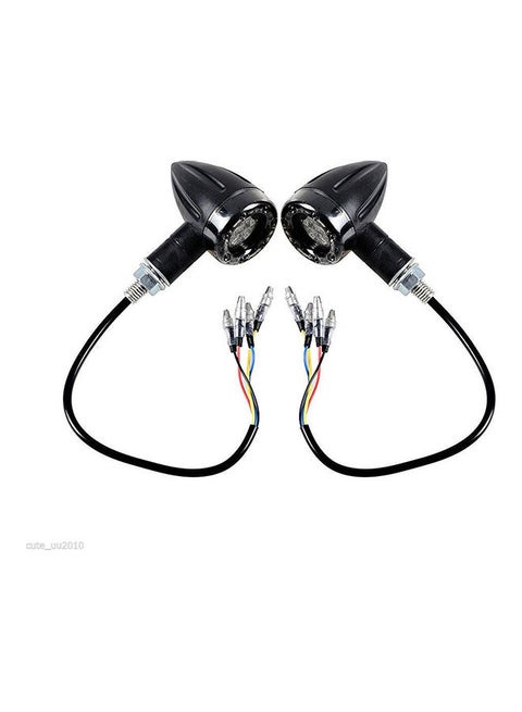 2pcs Motorcycle Retro Style 2 Colors LED Turn Signal lights Indicators Lamp Universal Application