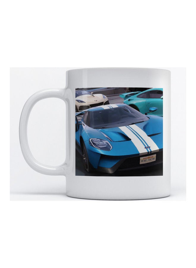 Atiq Mug Rebel Racing Game for Coffee and Tea White 
