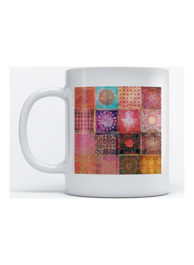 Atiq Mug Patchwork for Coffee and Tea White