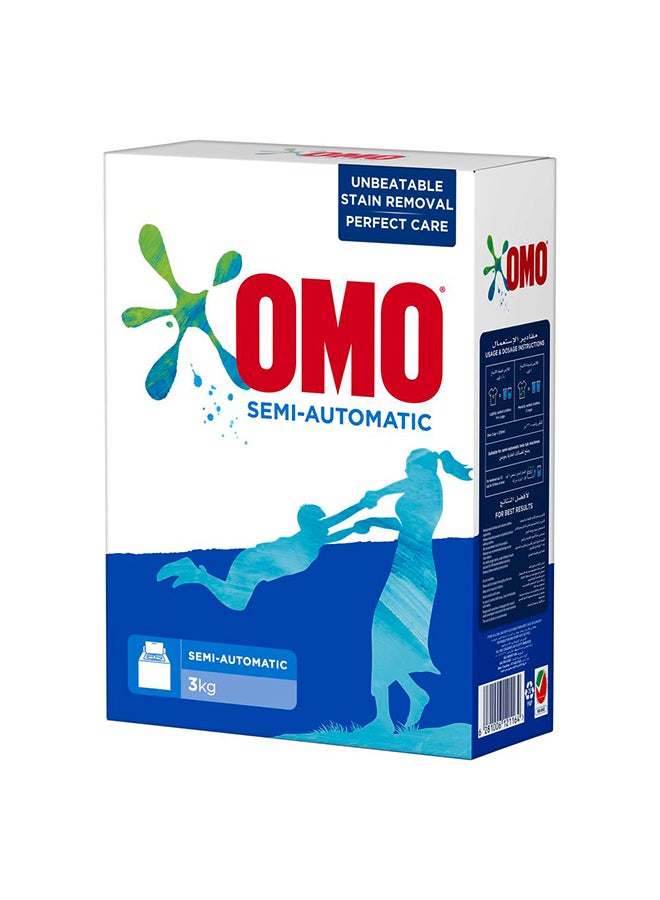 Omo - Laundry Powder Detergent Semi Automatic Top Load With Touch Of Comfort, Unbeatable Stain Removal 3kg - Image 1