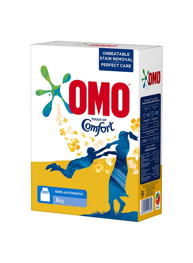 Omo - Laundry Powder Detergent Semi Automatic Top Load With Touch Of Comfort, Unbeatable Stain Removal 3kg - Image 1