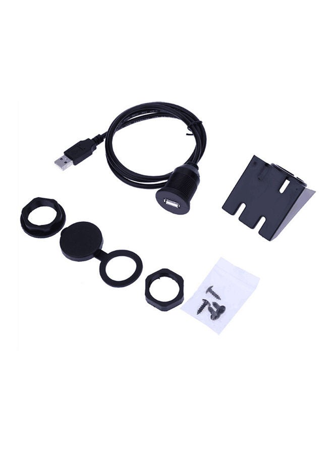 Generic USB 3.0 Male to USB 3.0 Female AUX Flush Mount Car Mount Extension Cable for Car Truck Boat Motorcycle Dashboard Panel Lengh:1M  - Image 1