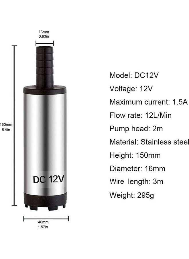 Generic DC 12V Electric Submersible Pump Stainless Steel Submersible Pump for Water Diesel Oil Voltage:12V  - Image 2