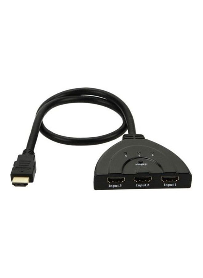 كابل محول مقسم تلقائي من 3 منافذ إلى 1 HDMI لأجهزة التلفزيون عالية الوضوح وDVD، بلون أسود. ألوان متعددة - Image 1