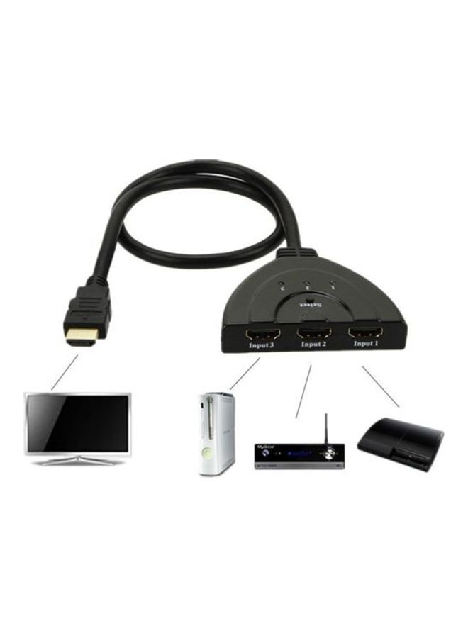 كابل محول مقسم تلقائي من 3 منافذ إلى 1 HDMI لأجهزة التلفزيون عالية الوضوح وDVD، بلون أسود. ألوان متعددة - Image 5