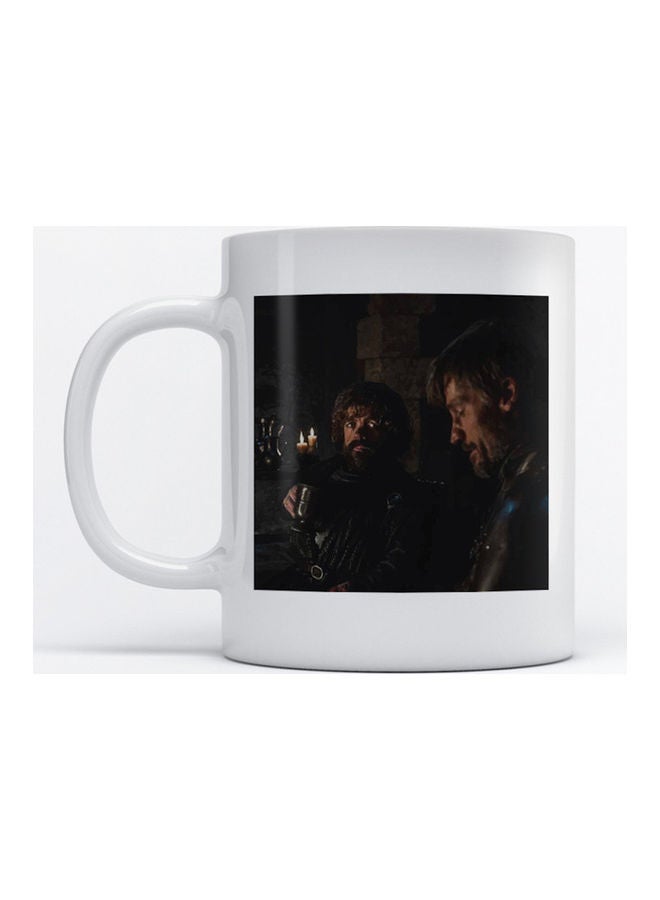 مج قهوة وشاي بتصميم شخصية تيريون لانستر من مسلسل "Game Of Thrones" أبيض