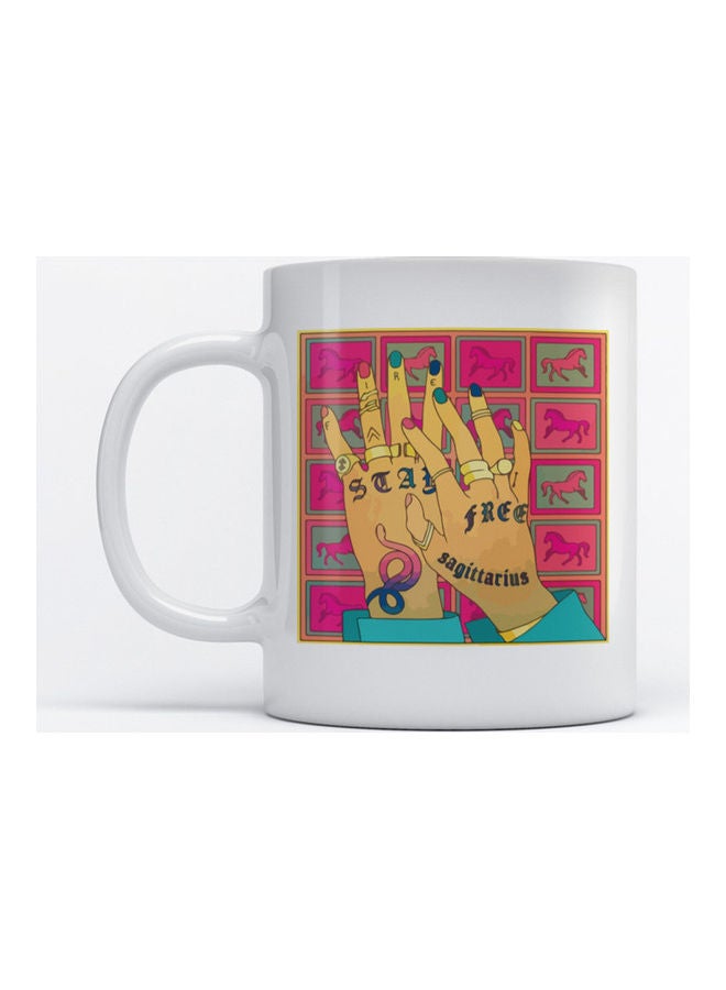 Atiq Mug Sagittarius for Coffee and Tea White 