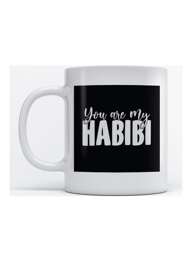 أتيك مج قهوة وشاي مطبوع بعبارة "You are my Habibi" أبيض 350ملليلتر