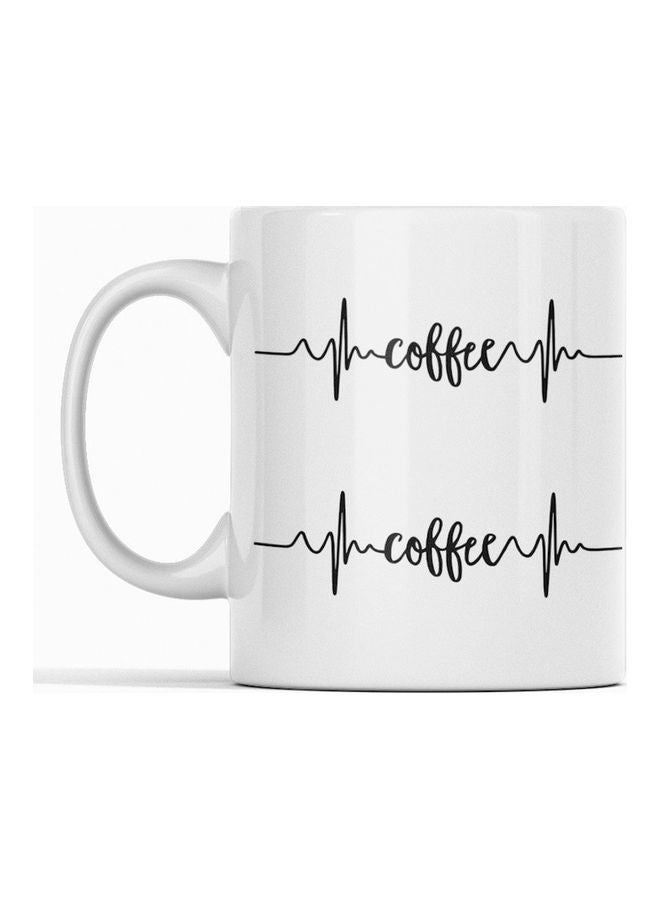 أتيك مج قهوة وشاي بطبعة كلمة "Coffee" أبيض