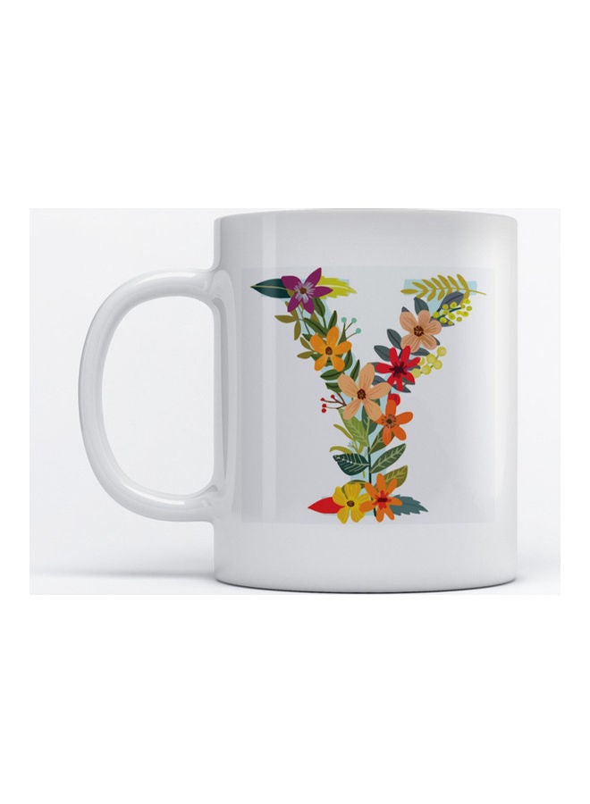 Atiq Mug Alphabet Y for Coffee and Tea White 350ml