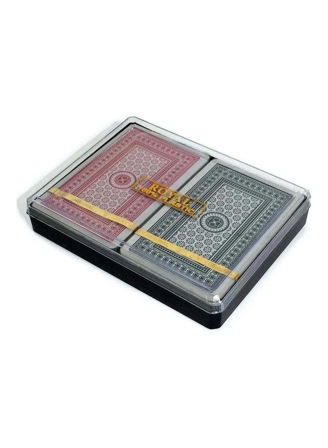 Royal Non-toxic Washable 100% All Plastic Playing Cards - Twin Pack 5.6X8.8cm - Image 1