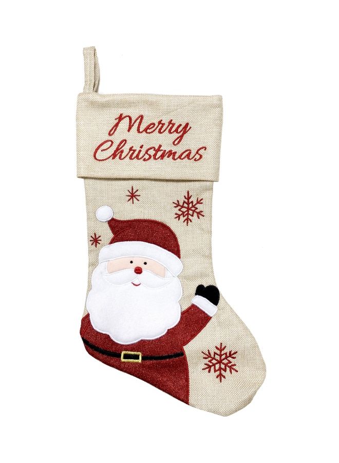 Santa Jute  Christmas Stocking 45cm