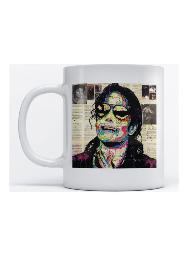 Atiq Mug Michael Jackson for Coffee and Tea White 350ml 