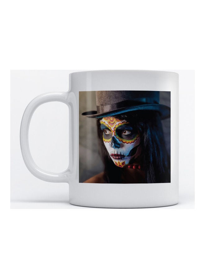 Atiq Mug Halloween Mask for Coffee and Tea White