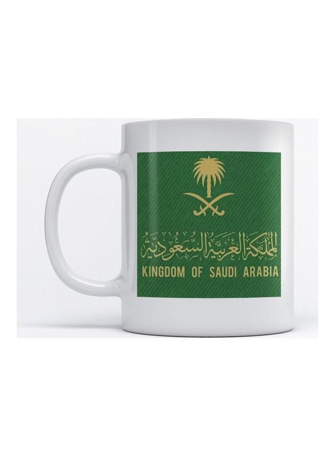 أتيك - كوب قهوة وشاي بتصميم المملكة العربية السعودية أبيض 350ملليلتر - Image 1
