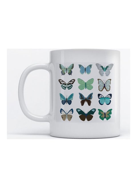 Mug Butterflies for Coffee and Tea White