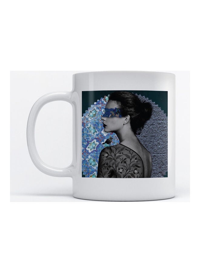 أتيك مج مزين بصورة امرأة للقهوة والشاي أبيض