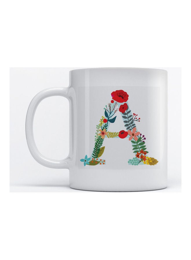 Mug Alphabet A for Coffee and Tea White 350ml