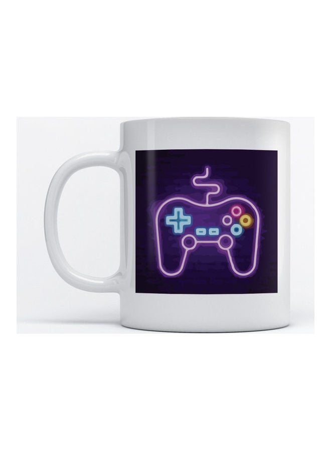 Atiq Mug PlayStation Controller by Neon Art for Coffee and Tea White