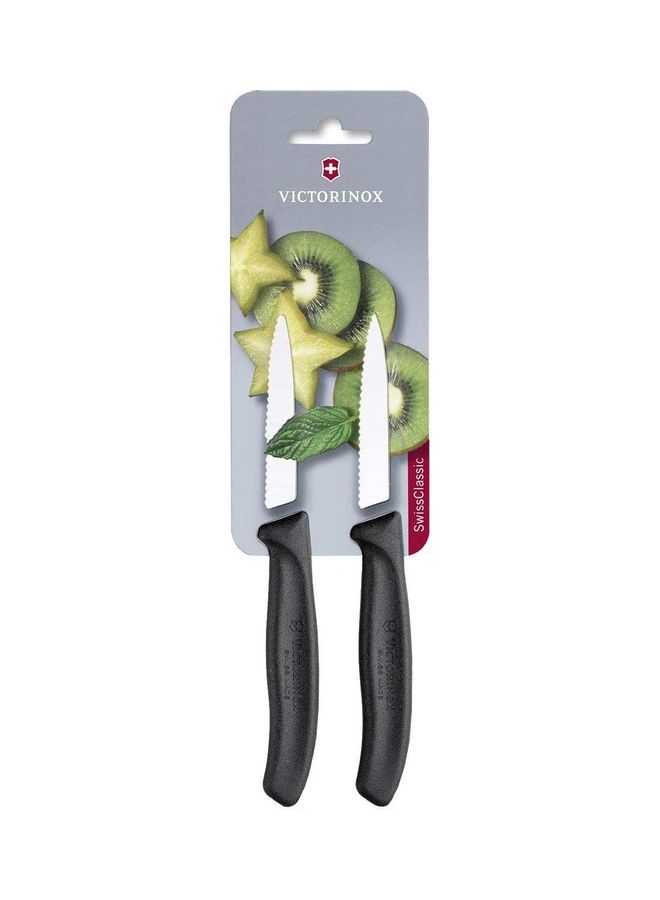Victorinox - Set Of 2 Wavy Edge Paring Knife Black - Image 1