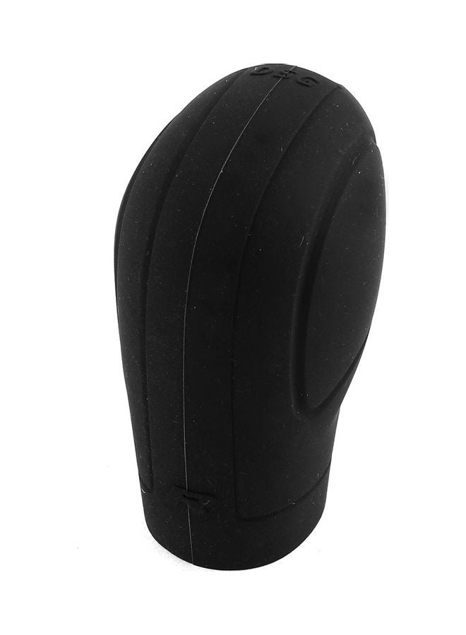 Generic Soft Silicone Nonslip Car Shift Knob Gear Stick Cover Protector with Trepanning Design - Black  - Image 1