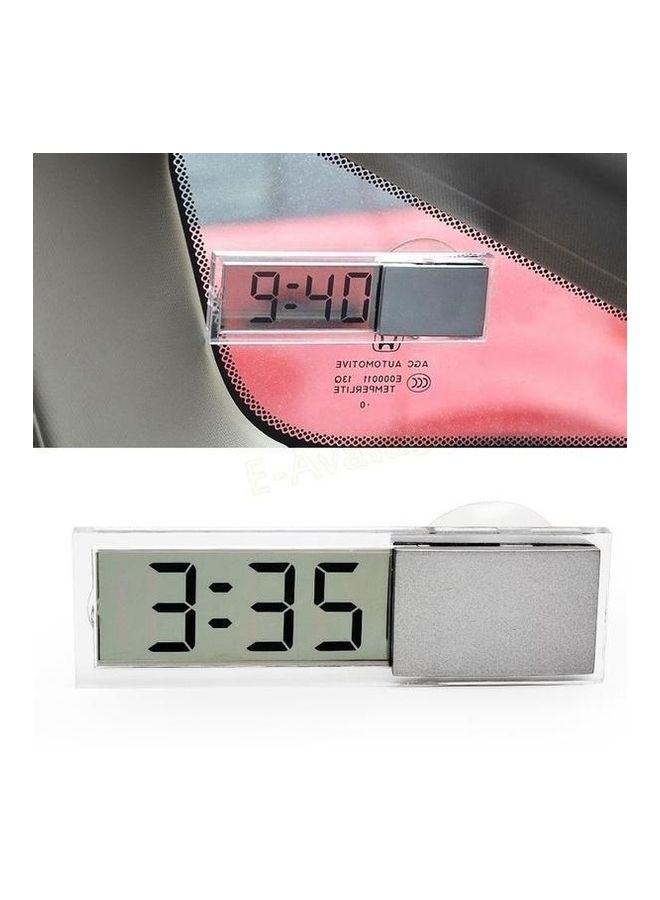 Generic - Car Electronic Clock Mini Transparent LCD Display Digital with Sucker Glass Car Ornaments - Image 1
