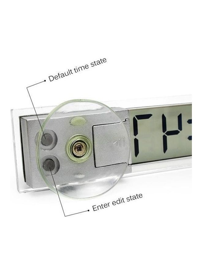 Generic - Car Electronic Clock Mini Transparent LCD Display Digital with Sucker Glass Car Ornaments - Image 1