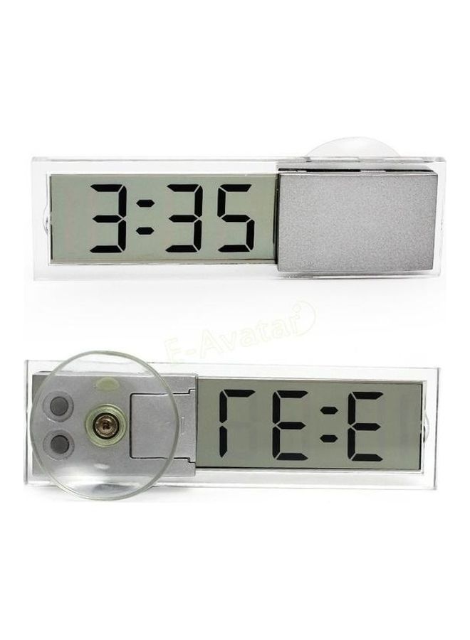 Generic - Car Electronic Clock Mini Transparent LCD Display Digital with Sucker Glass Car Ornaments - Image 1