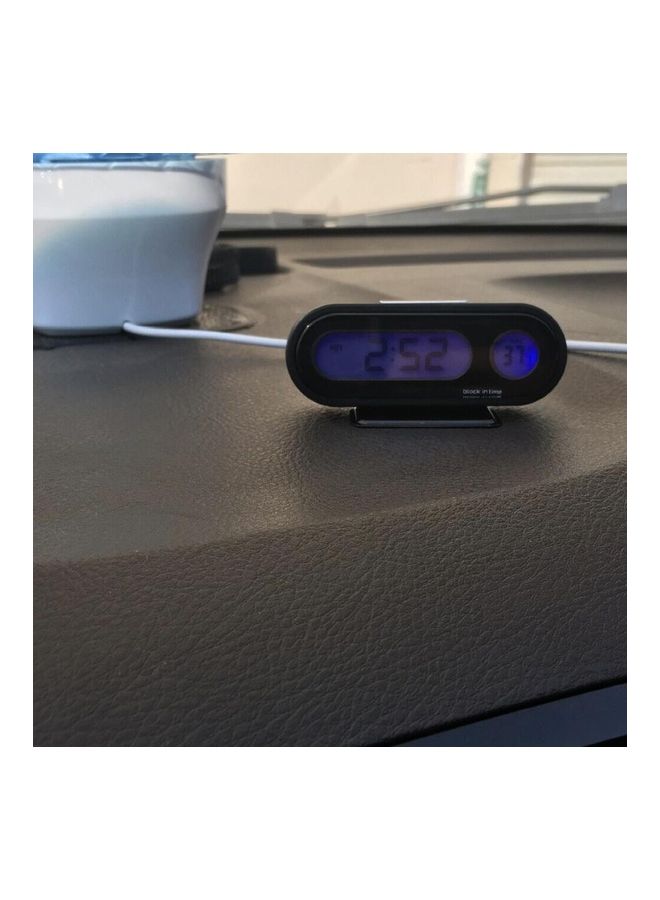 Generic Car Mini Electronic Clock Time Watch Auto Dashboard Clocks Luminous Thermometer Black Digital Display Car Accessories  - Image 3