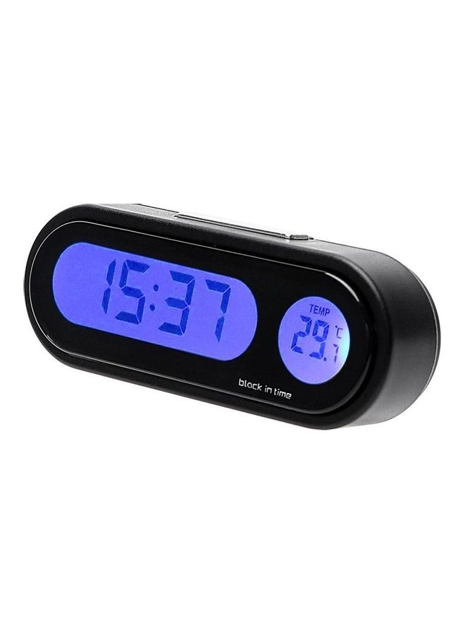 Generic Car Mini Electronic Clock Time Watch Auto Dashboard Clocks Luminous Thermometer Black Digital Display Car Accessories  - Image 4