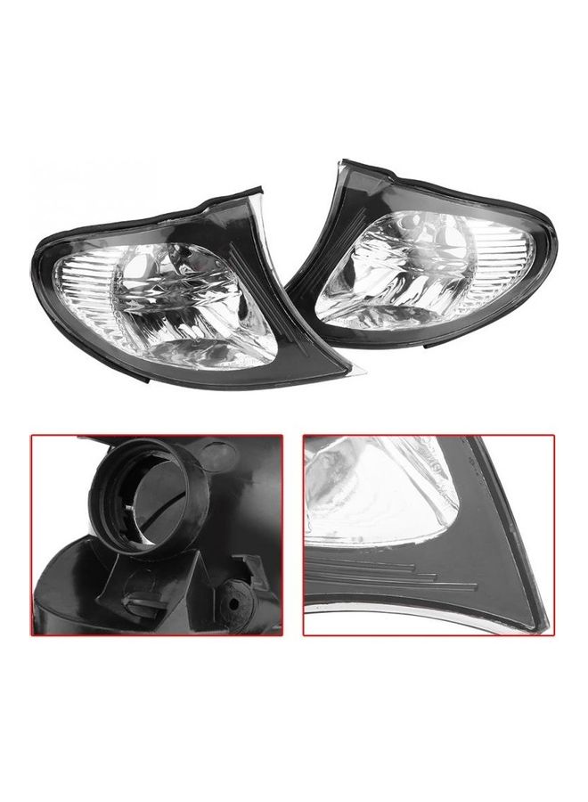 Generic - 1 Pair Corner Light Lens Turn Signal Light Cover Clear Lens for BMW E46 3-Series - Image 1