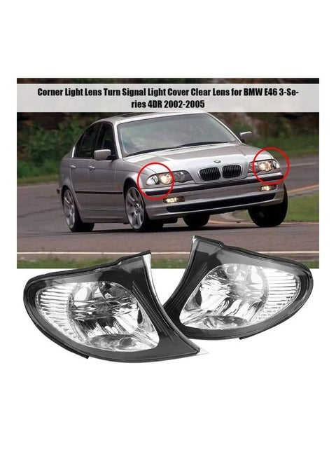 1 Pair Corner Light Lens Turn Signal Light Cover Clear Lens for BMW E46 3-Series