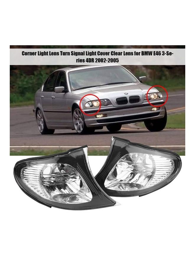 Generic - 1 Pair Corner Light Lens Turn Signal Light Cover Clear Lens for BMW E46 3-Series - Image 1