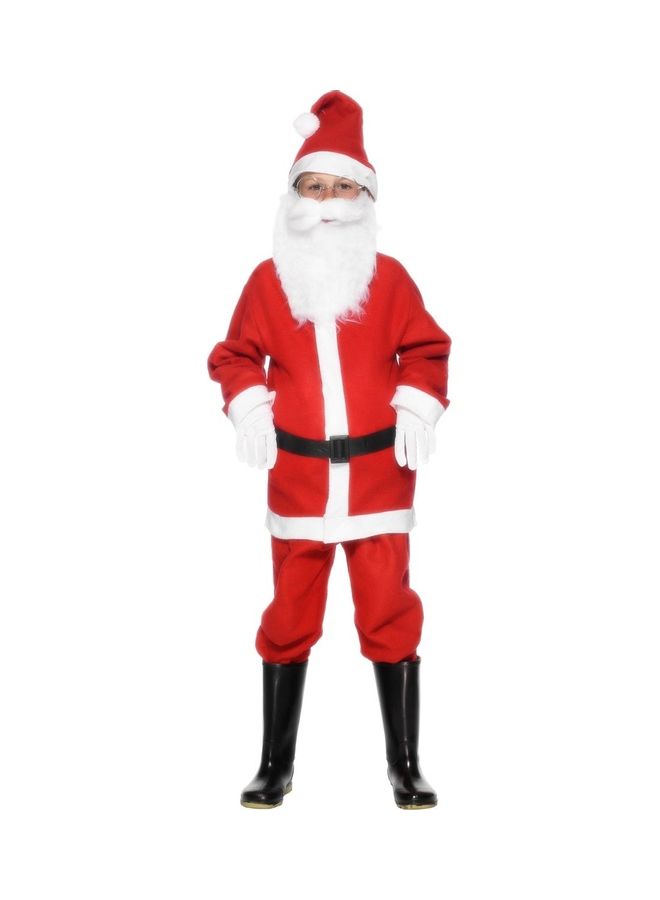 Smiffys - Santa Boy Costume With Jacket, Trouser, Hat And Belt - Red Large - Image 1