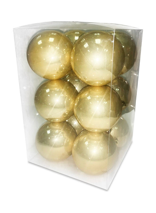 CHRISTMAS MAGIC 12 Pieces Christmas Balls Pearl Finish 7cm