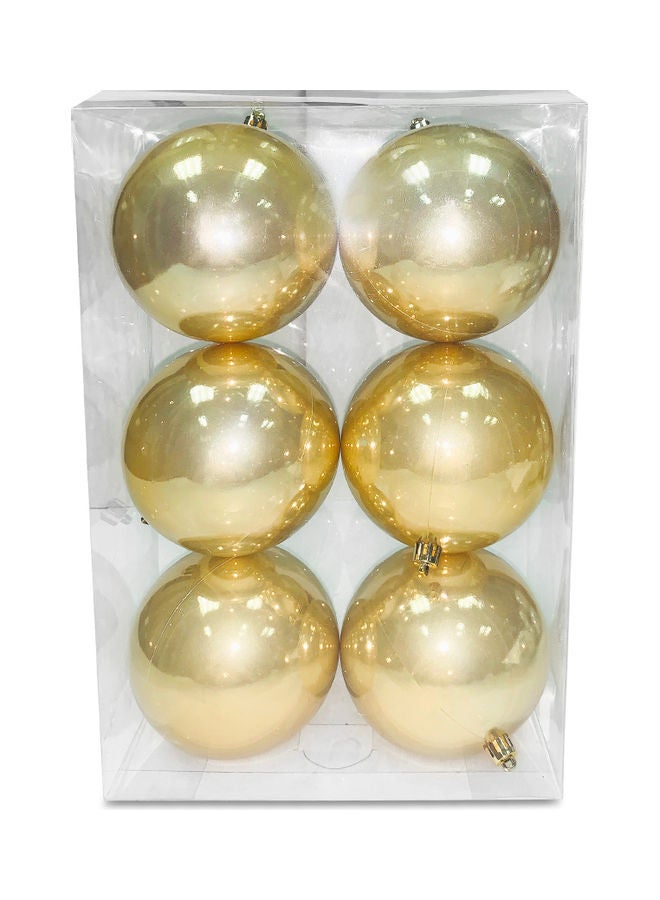 CHRISTMAS MAGIC 6 Pieces Christmas Balls Pearl Finish 10cm 