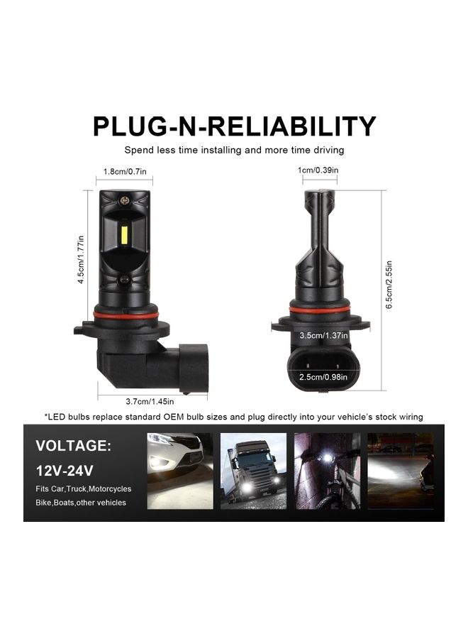 Generic 2PCS 9005/HB3 80W 6500K Super Bright LED Fog Light Bulbs Car Driving Lamp  - Image 4