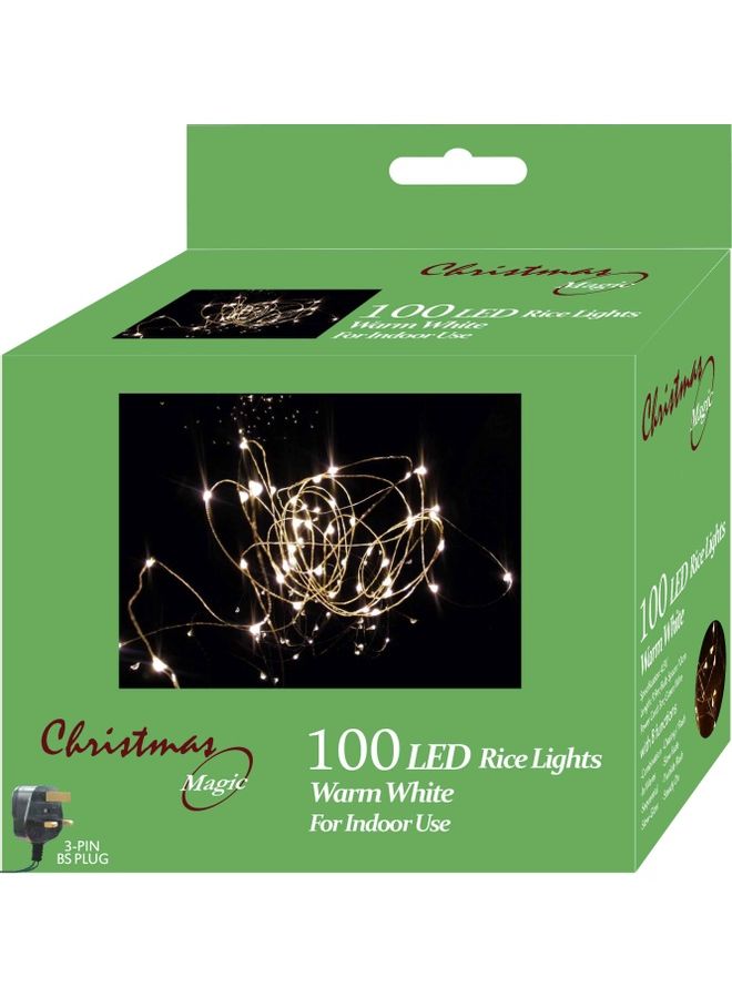 CHRISTMAS MAGIC 100 LED Rice Lights Warm White 9.9cm