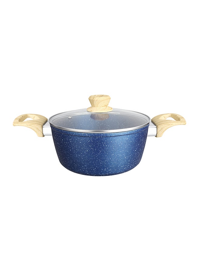 15 Piece Premium Granite Coated Aluminium Cookware Set Dark Blue