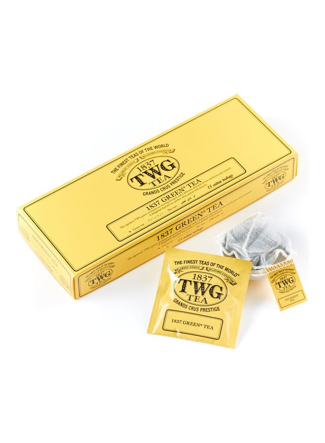 TWG Tea - 1837 Green 15 Cotton Teabags 37.5grams - Image 1