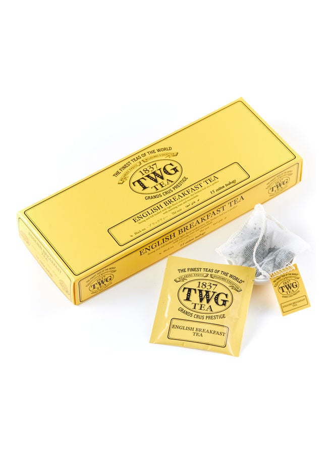 TWG Tea English Breakfast 15 Cotton Teabags 37.5grams 