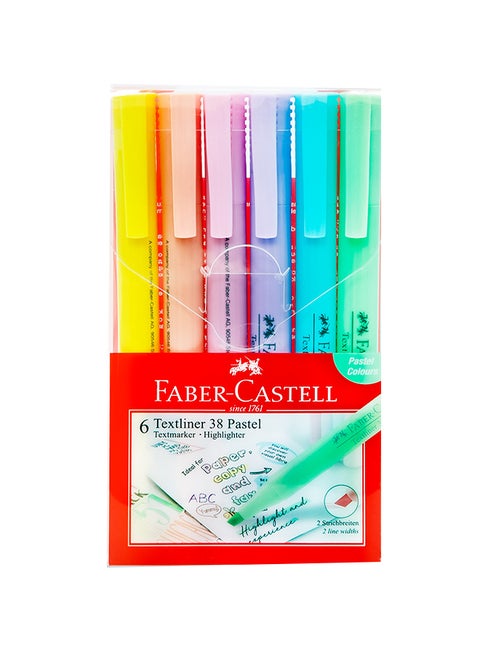 6-Piece Pastel Slim Highlighter Assorted