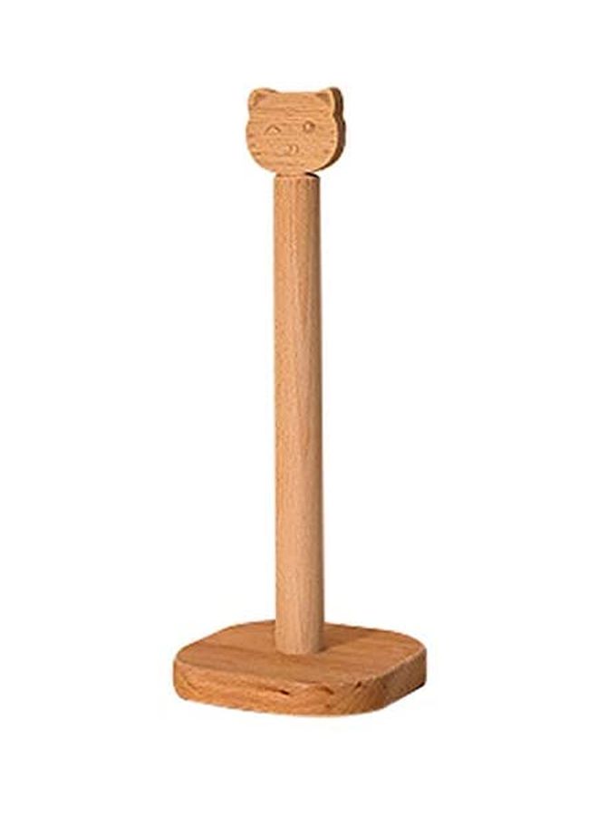 Wooden Paper Towel Rack Beige